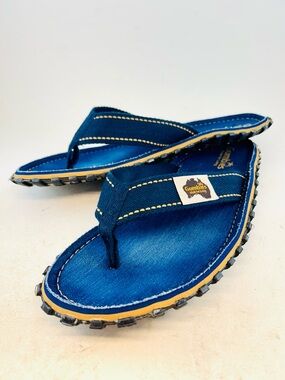 Gumbies Men's Islander Blue Denim Classic Flip Flop Sandals EU 43 US 10/11